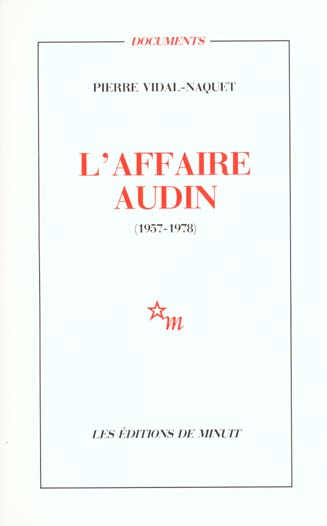 Couverture du livre L'AFFAIRE AUDIN 1957-1978