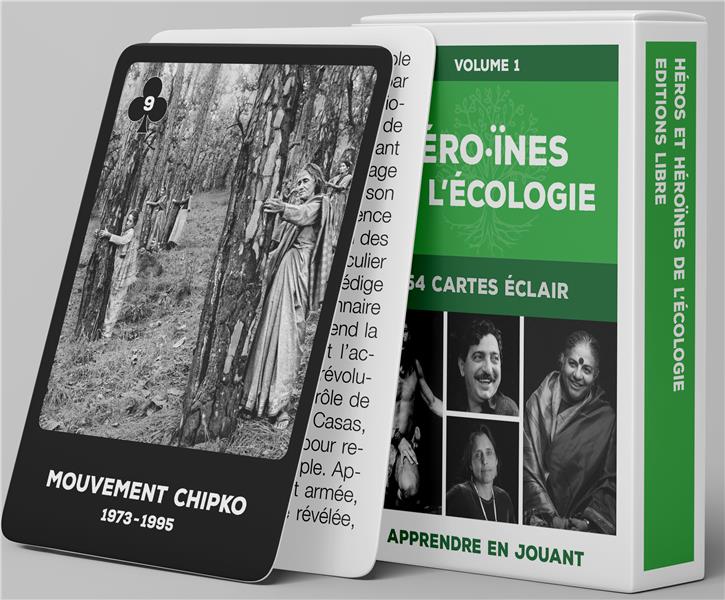 Couverture du livre HEROS ET HEROINES DE L'ECOLOGIE - 54 CARTES ECLAIRS VOL. 1