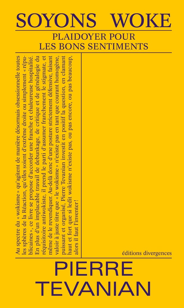 Couverture du livre SOYONS WOKE - PLAIDOYER POUR LES BONS SENTIMENTS