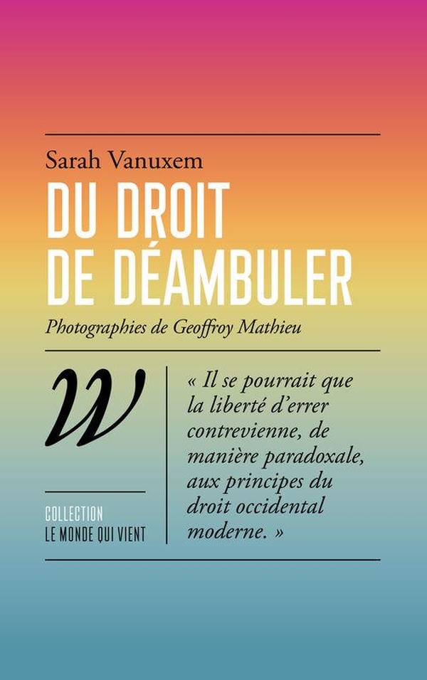 Couverture du livre DU DROIT DE DEAMBULER