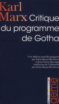 Couverture du livre CRITIQUE DU PROGRAMME DE GOTHA