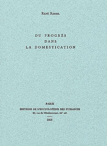 Couverture du livre DU PROGRES DANS LA DOMESTICATION